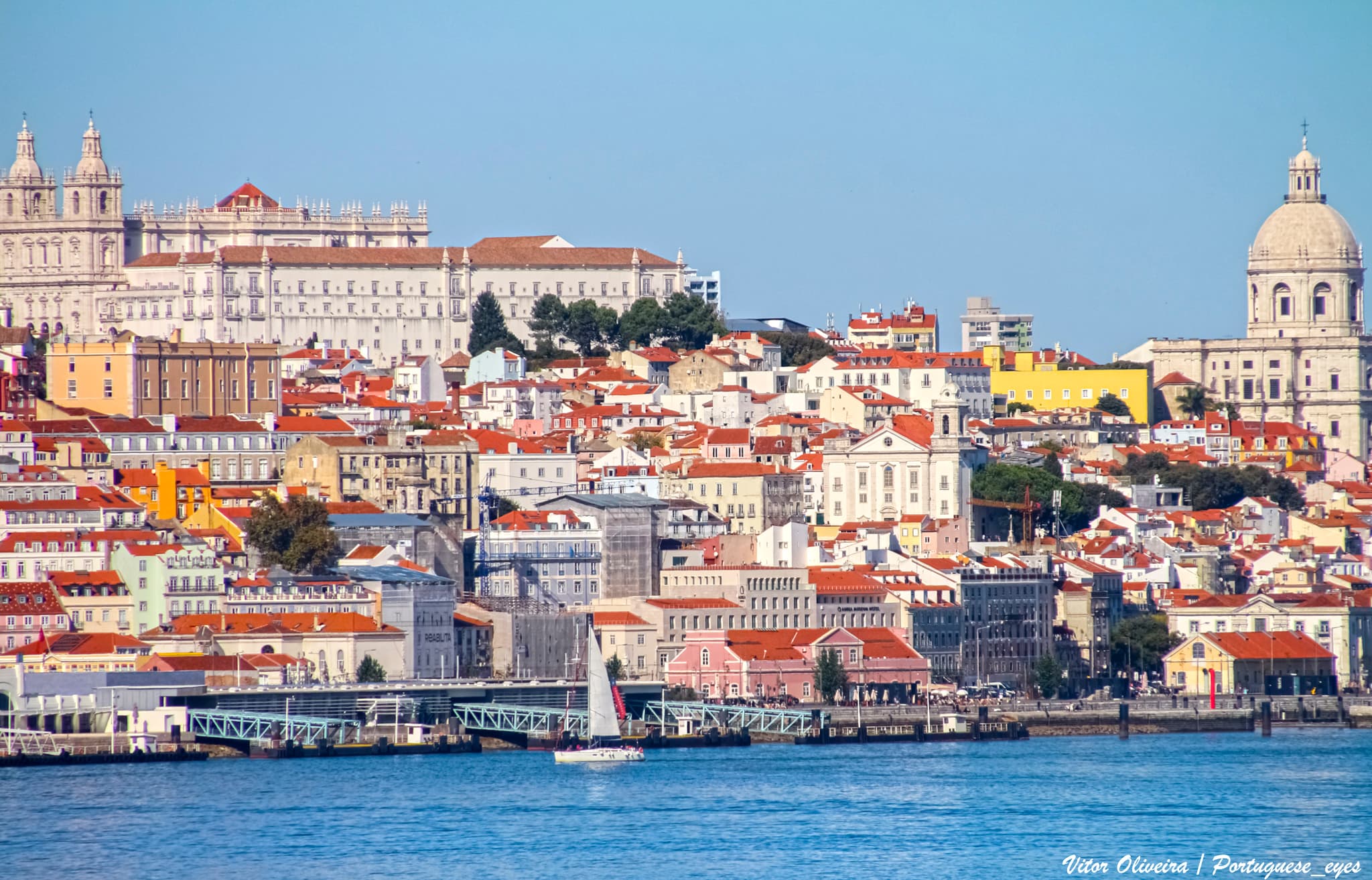 Colorful hilltop neighborhoods of Lisbon, Portugal
